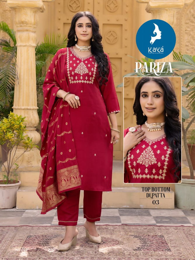 Parizat By Kaya Roman Silk Designer Kurti With Bottom Dupatta Wholesale Price In Surat